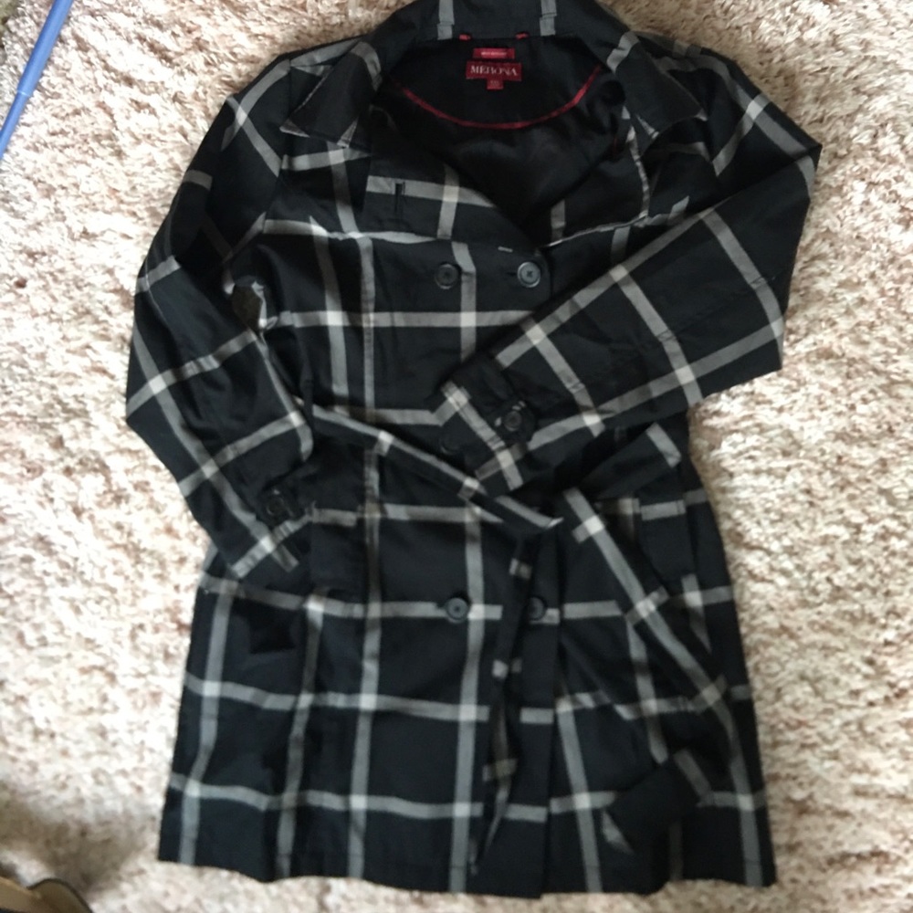 Black and Tan rain trench coat